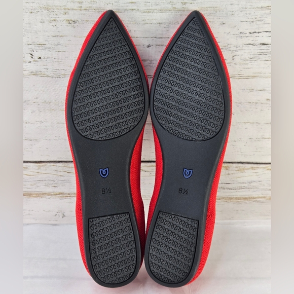 Rothy's Ballet Flats Pointed Toe Bright Red Women's Size 8.5 - Picture 10 of 14